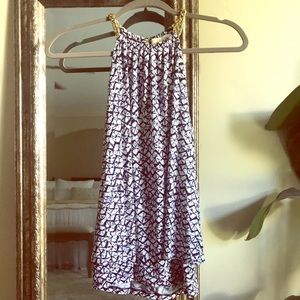 Michael Kors Dip Hem Top with chain halter